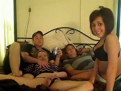 Teen Foursome In A Homemade Video